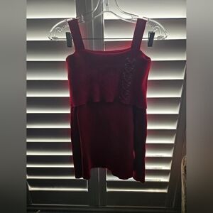 Tribekka red knit top size medium